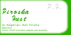 piroska hust business card